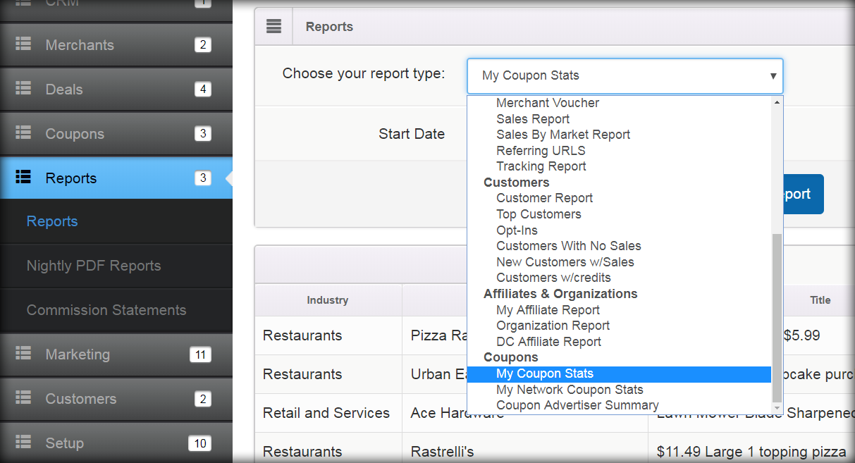 DealPerform: Reporting